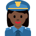 👮🏿‍♀️ woman police officer: dark skin tone display on Twitter